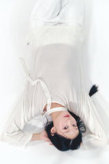 Knit Tie Long Sleeve Set Ivory