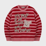 Stripe Puppy Graphic Knit