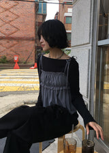 MESH SHIRRING TOP