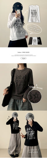 グロン ヴィンテージ レタリング ロングスリーブ Tシャツ
