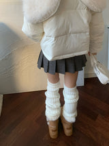 Wrap Check Pleated Mini Skirt