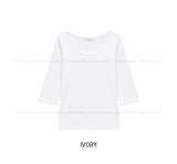 Stay U-Neck Three Quarter T-Shirt