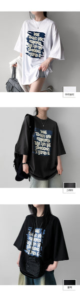 TURY Boxy Fit Printed Short Sleeve Tee