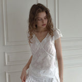 Jacquard floral blouse 