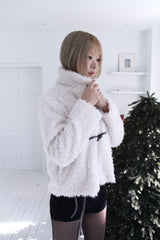Soft wool two-button fur cropped jacket jumper (2colors)