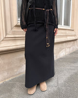  Still Line Long Maxi Banding Skirt (2 colors)