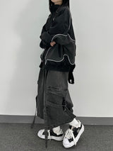 パイピング メッシュ ブルゾン ジャケット