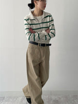 Open Stripe Crop Knit