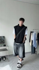 AD ブラッシュバミューダブラックデニム