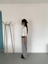 ボートネックミッドスリーブTシャツ (4C)