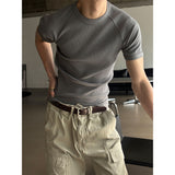 [MUSCLE FIT] Raglan golgi slim half t-shirts(5color)
