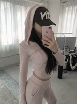 [♡MADE♡] パピーベロアバックアイレットスリムフードジップアップ
