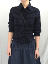 ruffle frill checkered short shirt