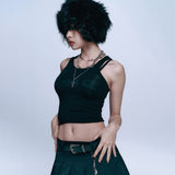 ENE See-through Sleeveless - BLACK