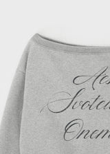 [MADE] Doobin Printed Off-Shoulder Fleece-Lined Sweatshirt