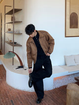 Velvety Suede Padded Jacket (2 Colors)