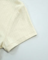 Open Boat Neck T-Shirt Cream