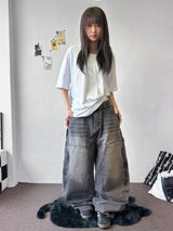 クチ サイド カーペンター ジップ ワイド バルーン パンツ 3カラー