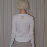 C 90SラインベーシックロングスリーブTシャツ_ホワイト