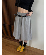 [Unisex] ベルト付きスウェットバミューダパンツ(3color)