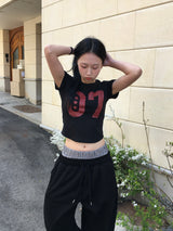 ディオチェックサギングスウェットパンツ (2c)