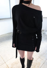 [ID] Classic Button Skort (Black)