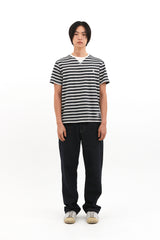 ルーベーススクールイートザピザストライプT (アイボリー/チャコール)