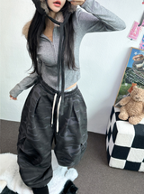 BALLOON MILITARY SWEAT PARACHUTE PINTUCK PANTS 🩶💚🖤2COLOR