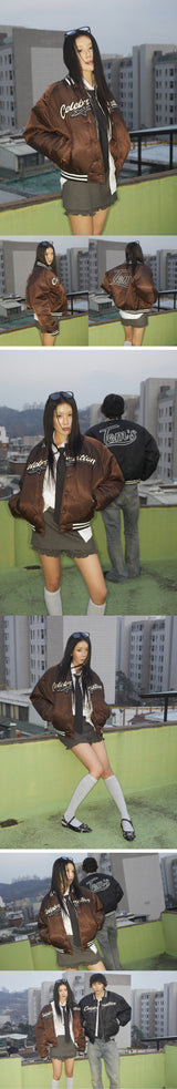 TBD Baseball Bomber Jacket Brown