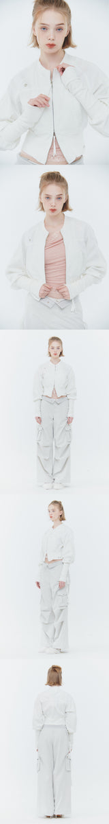 SARA SHIRRING JUMPER white