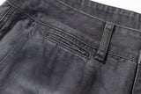 WASHED FADED HAND-WIPED WHISKER RANDOM STITCH HERRINGBONE CHINO