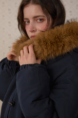 WINTER FUR HOODED PUFFER JACKET