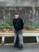 Side tuck big wide balloon denim