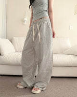 [Unisex/Summer Pants] レブリネンストライプ バンディングパンツ (4 colors)