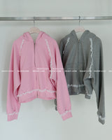 Levit Frill Lace Hooded Zip-Up