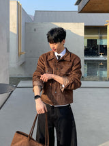 Trucker Colorblock Suede Jacket (3colors)