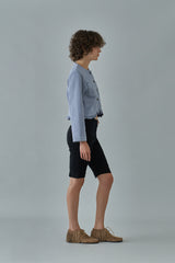 Frill crop jacket_skyblue