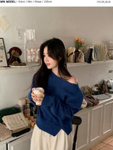 #Sexy One Shoulder Button Knit (3color)