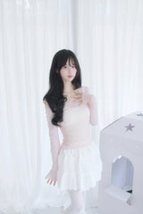シースルーレイヤードラブリーTシャツ