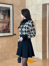 Obel Argyle Puff Knit Cardigan