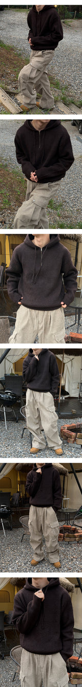 [Unisex] コーデュロイバンディングカーゴワイドパンツ(2color)