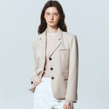 ESSENTIAL BUTTON SEMI SINGLE JACKET_BEIGE