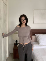 Loana Back Corset One-off  Shoulder T-shirt