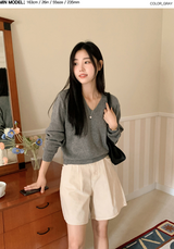 Simple Basic V-neck Knit (10color)