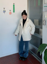 Elma Collar Double Button Wool Half Coat