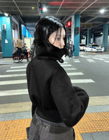 Deep Black Crop Fur Mustang