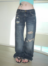 walk destroyed jeans