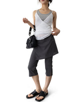 Ribbed Capri Wrap Pants