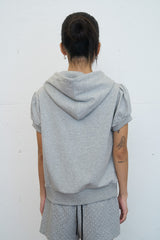 Puff Shoulder Half Zip-up (Gray)