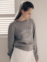 MAISON DE ROLA エンブロイダリーニット グレー